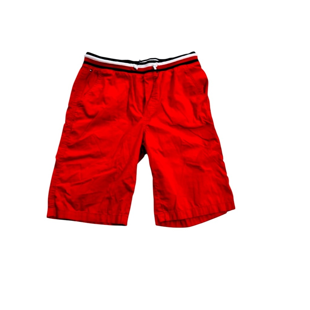 Tommy Hilfiger | Red Drawstring Pockets Kids Shorts Size Large L Red White Blue